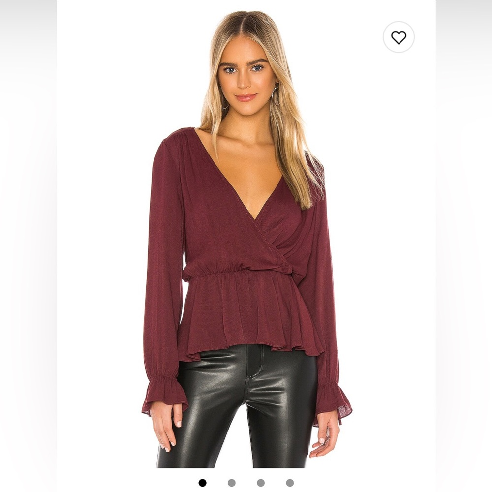 NWT REVOLVE Long sleeve peplum blouse • XS